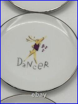 Pottery Barn Santa's Reindeer 4 Snack Plates Coasters Set If 9