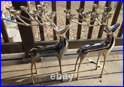 Pottery Barn Silver Plated 10 Pt Reindeer Candelabra Candle Holder 20 Tall Set