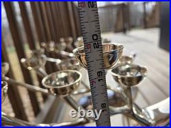 Pottery Barn Silver Plated 10 Pt Reindeer Candelabra Candle Holder 20 Tall Set