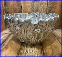 Pottery Barn Skeleton Bones Candy Bowl Silver Aluminum Large 14.5 Halloween