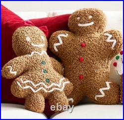 Pottery Barn Spice Gingerbread Pillows Set Christmas Plush Excellent Condition