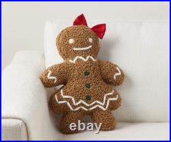 Pottery Barn Spice Gingerbread Pillows Set Christmas Plush Excellent Condition