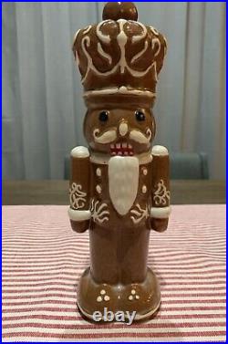 Pottery Barn Stoneware Gingerbread Nutcracker NIB