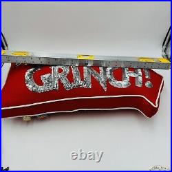 Pottery Barn Teen Dr. Seuss BEWARE OF THE GRINCH Pillow RED Rare