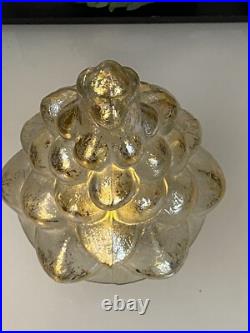 Pottery Barn Vintage Lighted Mercury Glass 7 Christmas Tree Gold Silver Table