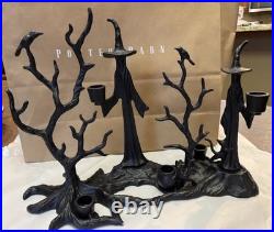 Pottery Barn Witch Halloween Tree Centerpiece Candle Holder Bronze Black