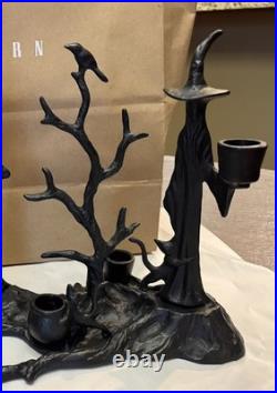 Pottery Barn Witch Halloween Tree Centerpiece Candle Holder Bronze Black