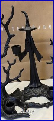 Pottery Barn Witch Halloween Tree Centerpiece Candle Holder Bronze Black