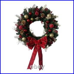 Pre-Decorated Christmas Wreath High Quality Christmas Wreath with Bow Festive