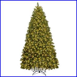 Pre-Lit 7' Artificial PVC Christmas Tree Hinged 700 LED Lights Metal Stand