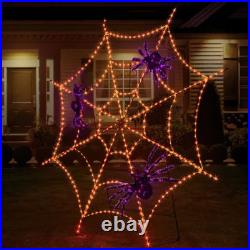 Pre-Lit 90 Twinkling Spider Web Include 3 Pre-lit Spiders Halloween
