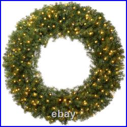 Pre-Lit Artificial Christmas Wreath, Green Fir with White LED Lights Pre-Lit Artificial Christmas Wreath, Green Fir with White LED Lights