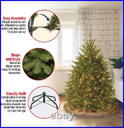 Pre-Lit Artificial Mini Christmas Tree, Green, Dunhill Fir, White Lights, Includ