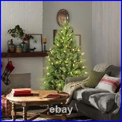 Pre Lit Artificial Pencil Christmas Pine Tree 4-9ft with Lights for Decoration