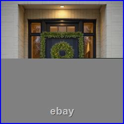 Pre-Lit Cedar Cypress Christmas Realistic Wreath with Twinkling LEDs