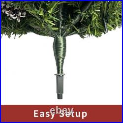 Pre-Lit Christmas 4-Piece Set with LED Garland, Wreath & 2 Entrance Trees