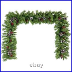 Pre-Lit Christmas 4-Piece Set with LED Garland, Wreath & 2 Entrance Trees Pre-Lit Christmas 4-Piece Set with LED Garland, Wreath & 2 Entrance Trees