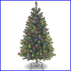 Pre-Lit Christmas Tree 4.5' North Valley Spruce 200 Multicolor Lights With Stand