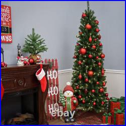 Pre-Lit Christmas Tree 6.5' Slim Style Spruce 300 Warm White Lights WithStand New