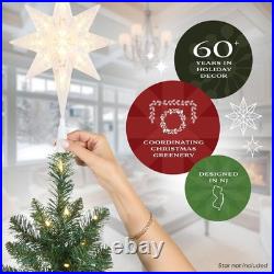 Pre-Lit Christmas Tree Artificial Spruce 6.5 ft Full Branch Tips Lights Seasonal