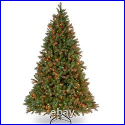 Pre-Lit'Feel Real' Artificial Full Downswept Christmas Tree Green Douglas Fi
