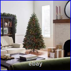 Pre-Lit'Feel Real' Artificial Full Downswept Christmas Tree Green Douglas Fi