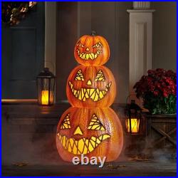 Pre-Lit Flickering Jack-O-Lanterns Set of 3 Halloween Decor