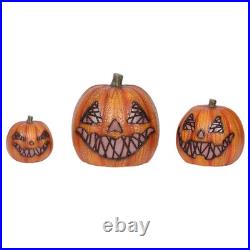 Pre-Lit Flickering Jack-O-Lanterns Set of 3 Halloween Decor