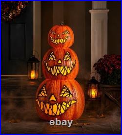 Pre Lit Flickering Jack-o-Lanterns, set Of 3