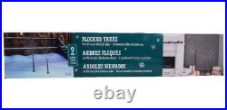 Pre Lit Flocked Artificial Birch Tree 296 Warm White LED Lights Set of 2