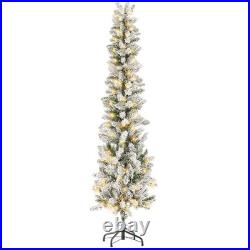Pre-Lit Fraser Fir Pencil Artificial Christmas Tree Offering 8 Warm Light Modes