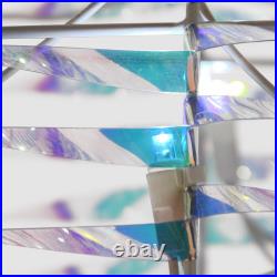 Pre Lit Iridescent Snowman Decoration, Cool White LED Lights, Plug in, Christ