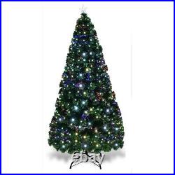 Pre-Lit LED Artificial Christmas Tree Fiber Optic Xmas Tree Spruce Holiday Decor