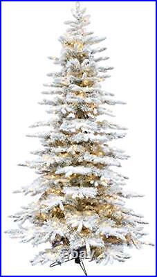 Pre-Lit Mountain Pine Snow Flocked 9-Ft. Clear Smart String Lighting