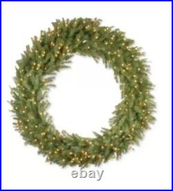 Pre-Lit Norwood Fir Artificial 60 Inch Christmas Wreath With Clear Lights