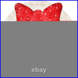 Pre-Lit Outdoor Christmas Wreath, LED Metal Holiday Decor with Bow 60in