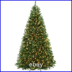Pre-Lit Realistic Green Spruce Artificial Holiday Christmas Tree and Stand