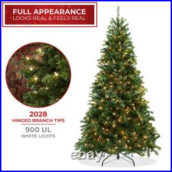 Pre-Lit Realistic Green Spruce Artificial Holiday Christmas Tree and Stand