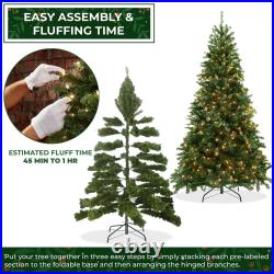 Pre-Lit Realistic Green Spruce Artificial Holiday Christmas Tree and Stand