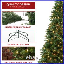 Pre-Lit Realistic Green Spruce Artificial Holiday Christmas Tree and Stand