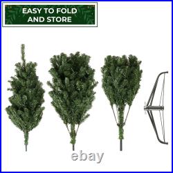 Pre-Lit Realistic Green Spruce Artificial Holiday Christmas Tree and Stand