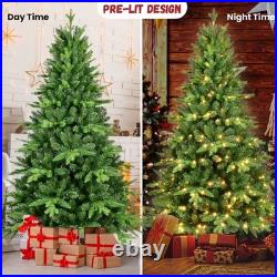 Pre-lit Artificial Christmas Tree LED Lights Hinged Xmas Tree Green Multi-size Pre-lit Artificial Christmas Tree LED Lights Hinged Xmas Tree Green Multi-size