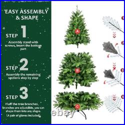 Pre-lit Artificial Christmas Tree LED Lights Hinged Xmas Tree Green Multi-size Pre-lit Artificial Christmas Tree LED Lights Hinged Xmas Tree Green Multi-size