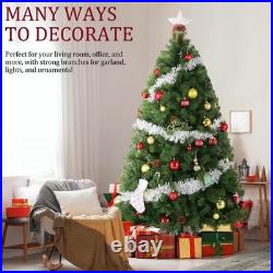 Prelit Artificial Christmas Tree +Lights 6ft/7.5ft Snow Flocked Holiday Xmas