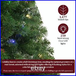 Prelit Artificial Christmas Tree +Lights 6ft/7.5ft Snow Flocked Holiday Xmas