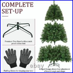 Prelit Artificial Christmas Tree +Lights 6ft/7.5ft Snow Flocked Holiday Xmas