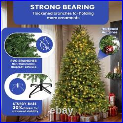 Prelit Christmas Tree Artificial 7.5ft with 2 Color & 11 Light-Modes Sturdy Base