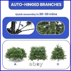 Prelit Christmas Tree Artificial 7.5ft with 2 Color & 11 Light-Modes Sturdy Base