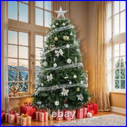 Prelit Christmas Tree Artificial 7.5ft with 2 Color & 11 Light-Modes Sturdy Base