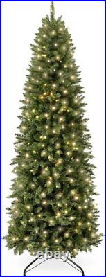 Prelit Pencil Christmas Tree, 7.5Ft Premium Artificial Tree, Realistic Lighted S Prelit Pencil Christmas Tree, 7.5Ft Premium Artificial Tree, Realistic Lighted S